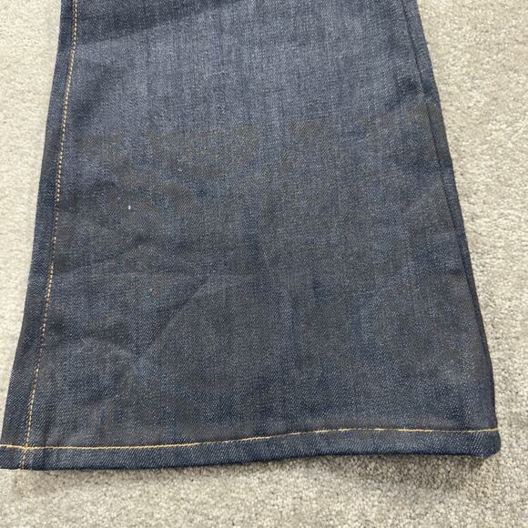 Current Elliott High Rise Flare Jeans Dark Wash Floral Overlay Womens 32x36 Y2K - Picture 10 of 11